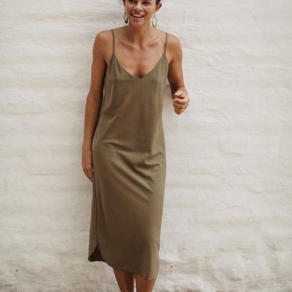 Ozma of California Slip Dress in Silk Noil